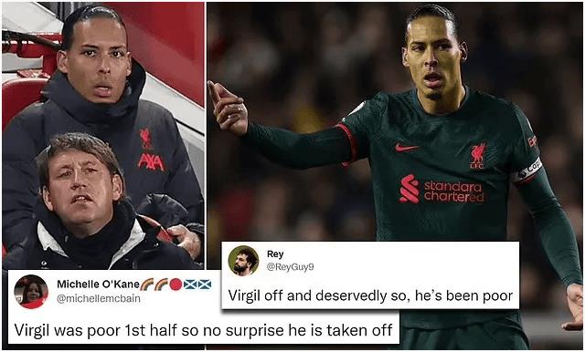 范迪克赛中被换下引热议 球迷:他一直踢得很差